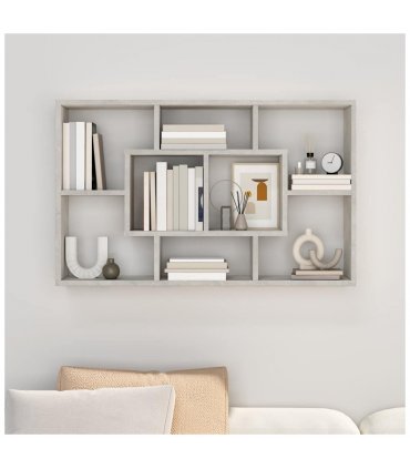 vidaXL Wall Shelf Concrete Grey 85x16x52.5 cm Engineered Wood