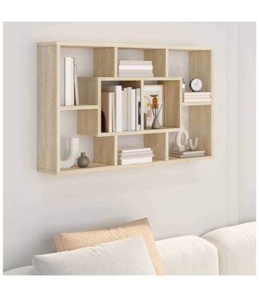 vidaXL Wall Shelf Sonoma Oak 85x16x52.5 cm Engineered Wood