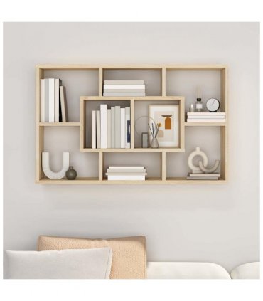 vidaXL Wall Shelf Sonoma Oak 85x16x52.5 cm Engineered Wood