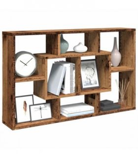 vidaXL Wall Shelf Old Wood 85x16x52.5 cm Engineered Wood