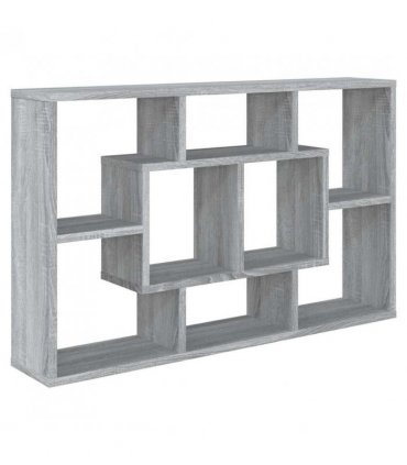 vidaXL Wall Shelf Grey Sonoma 85x16x52.5 cm Engineered Wood