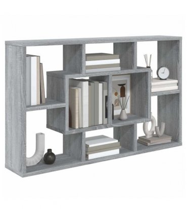 vidaXL Wall Shelf Grey Sonoma 85x16x52.5 cm Engineered Wood