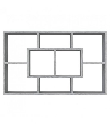 vidaXL Wall Shelf Grey Sonoma 85x16x52.5 cm Engineered Wood