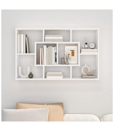 vidaXL Wall Shelf White 85x16x52.5 cm Engineered Wood