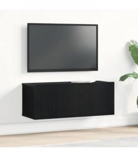 vidaXL TV Cabinet Black Oak 80 x 30 x 30 cm Engineered Wood
