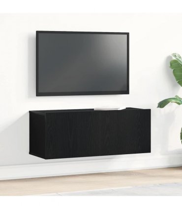 vidaXL TV Cabinet Black Oak 80 x 30 x 30 cm Engineered Wood