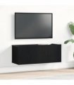 vidaXL TV Cabinet Black Oak 80 x 30 x 30 cm Engineered Wood