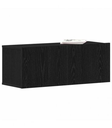 vidaXL TV Cabinet Black Oak 80 x 30 x 30 cm Engineered Wood