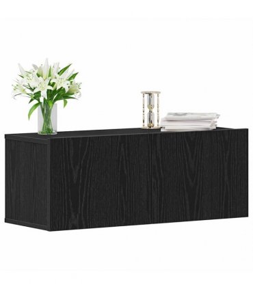 vidaXL TV Cabinet 2 pcs Black Oak 80 x 30 x 30 cm Engineered Wood