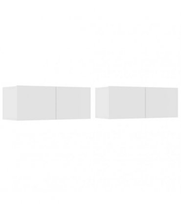 vidaXL TV Cabinets 2 pcs White 80x30x30 cm Engineered Wood
