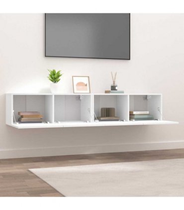 vidaXL TV Cabinets 2 pcs White 80x30x30 cm Engineered Wood