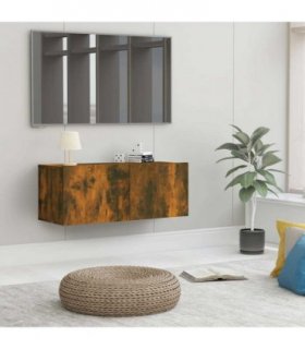 vidaXL TV Cabinet Smoked Oak 80x30x30 cm Engineered Wood