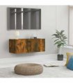 vidaXL TV Cabinet Smoked Oak 80x30x30 cm Engineered Wood