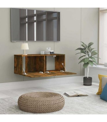 vidaXL TV Cabinet Smoked Oak 80x30x30 cm Engineered Wood