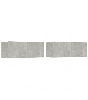 vidaXL TV Cabinets 2 pcs Concrete Grey 80x30x30 cm Engineered Wood