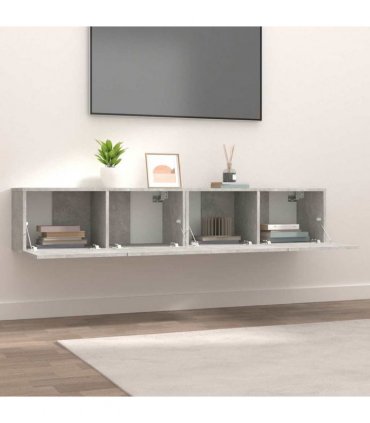 vidaXL TV Cabinets 2 pcs Concrete Grey 80x30x30 cm Engineered Wood