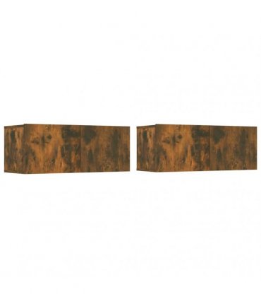 vidaXL TV Cabinets 2 pcs Smoked Oak 80x30x30 cm Engineered Wood