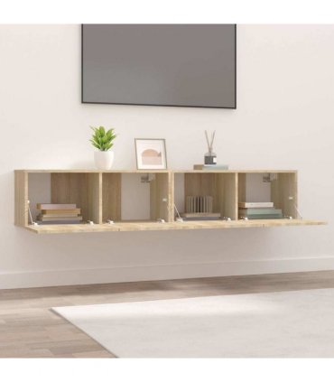 vidaXL TV Cabinets 2 pcs Sonoma Oak 80x30x30 cm Engineered Wood
