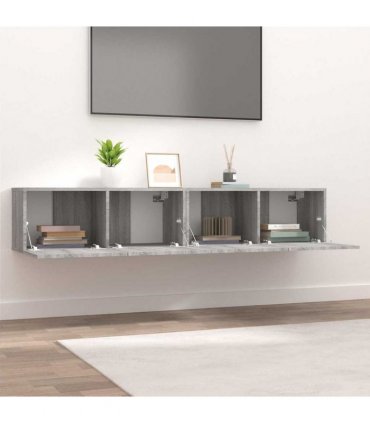 vidaXL TV Cabinets 2 pcs Grey Sonoma 80x30x30 cm Engineered Wood