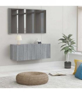 vidaXL TV Cabinet Grey Sonoma 80x30x30 cm Engineered Wood