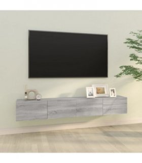 vidaXL Wall TV Cabinets 2 pcs Grey Sonoma 100x30x30 cm Engineered Wood