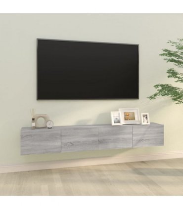 vidaXL Wall TV Cabinets 2 pcs Grey Sonoma 100x30x30 cm Engineered Wood