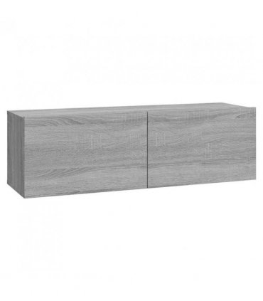 vidaXL Wall TV Cabinets 2 pcs Grey Sonoma 100x30x30 cm Engineered Wood