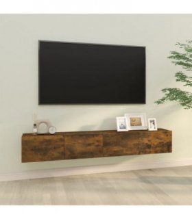 vidaXL Wall TV Cabinets 2 pcs Smoked Oak 100x30x30 cm Engineered Wood