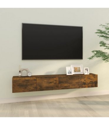 vidaXL Wall TV Cabinets 2 pcs Smoked Oak 100x30x30 cm Engineered Wood