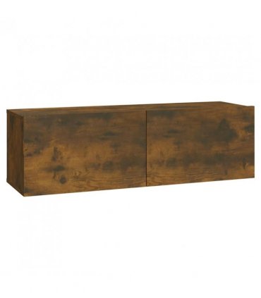 vidaXL Wall TV Cabinets 2 pcs Smoked Oak 100x30x30 cm Engineered Wood