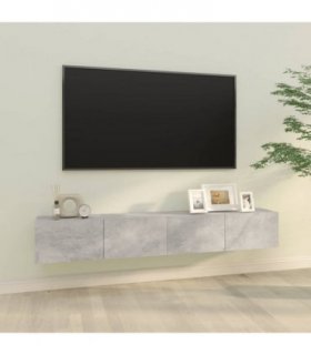 vidaXL Wall TV Cabinets 2 pcs Concrete Grey 100x30x30 cm Engineered Wood