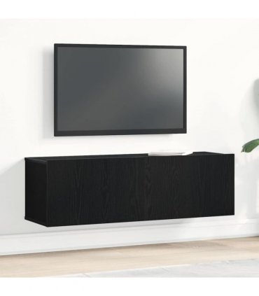 vidaXL TV Cabinet Black Oak 100 x 30 x 30 cm Engineered Wood