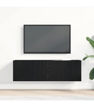 vidaXL TV Cabinet Black Oak 100 x 30 x 30 cm Engineered Wood