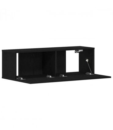 vidaXL TV Cabinet Black Oak 100 x 30 x 30 cm Engineered Wood