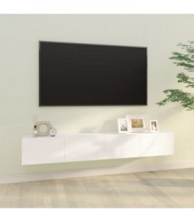 vidaXL Wall TV Cabinets 2 pcs White 100x30x30 cm Engineered Wood