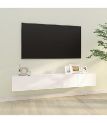 vidaXL Wall TV Cabinets 2 pcs White 100x30x30 cm Engineered Wood