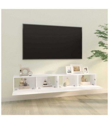 vidaXL Wall TV Cabinets 2 pcs White 100x30x30 cm Engineered Wood