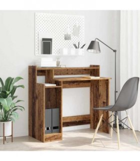 vidaXL Desk with Shelf Old Wood 97 x 45 x 90 cm Engineered Wood