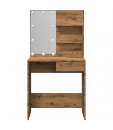 vidaXL Dressing Table with LED Artisan Oak 74.5x40x141 cm