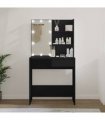 vidaXL Dressing Table with LED Black 74.5x40x141 cm