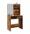 vidaXL Dressing Table with LED Old Wood 74.5x40x141 cm