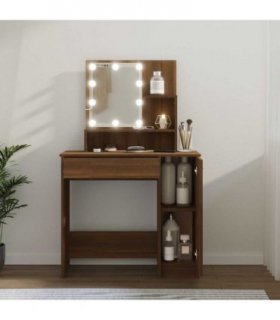 vidaXL Dressing Table | Brown Oak | Engineered Wood | 86.5x35x136 cm
