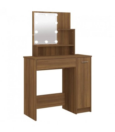 vidaXL Dressing Table | Brown Oak | Engineered Wood | 86.5x35x136 cm