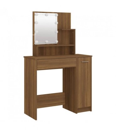 vidaXL Dressing Table | Brown Oak | Engineered Wood | 86.5x35x136 cm