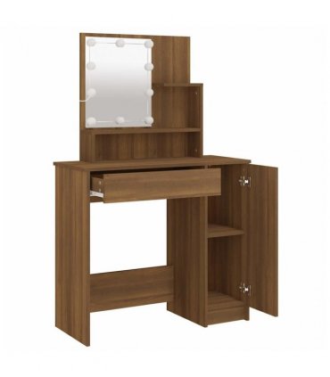 vidaXL Dressing Table | Brown Oak | Engineered Wood | 86.5x35x136 cm