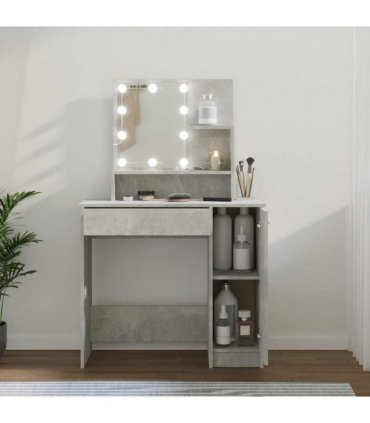 vidaXL Dressing Table | Concrete grey | Engineered wood, acrylic | Standard