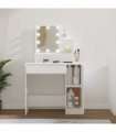 vidaXL Dressing Table with LED White 86.5x35x136 cm