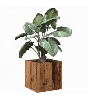 vidaXL Planter Box Old Wood 40x40x40 cm Engineered Wood