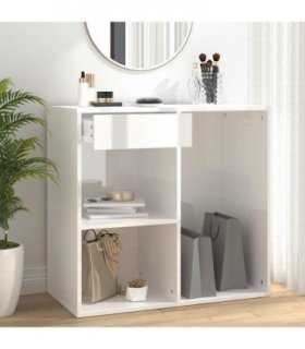 vidaXL Cosmetic Cabinet | High gloss white | Engineered wood | 80x40x75 cm