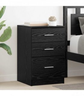vidaXL Bedside Cabinet Black Oak 40 x 40 x 63 cm Engineered Wood